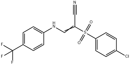 2-((4-CHLOROPHENYL)SULFONYL)-3-((4-(TRIFLUOROMETHYL)PHENYL)AMINO)PROP-2-ENENITRILE Struktur