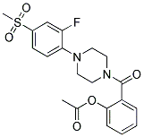 2-((4-[2-FLUORO-4-(METHYLSULFONYL)PHENYL]PIPERAZIN-1-YL)CARBONYL)PHENYL ACETATE Struktur