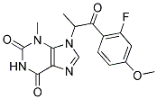 9-[2-(2-FLUORO-4-METHOXYPHENYL)-1-METHYL-2-OXOETHYL]-3-METHYL-3,9-DIHYDRO-1H-PURINE-2,6-DIONE Struktur