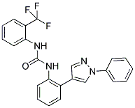 N-[2-(1-PHENYL-1H-PYRAZOL-4-YL)PHENYL]-N'-[2-(TRIFLUOROMETHYL)PHENYL]UREA Struktur