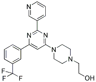 2-(4-[2-PYRIDIN-3-YL-6-(3-TRIFLUOROMETHYL-PHENYL)-PYRIMIDIN-4-YL]-PIPERAZIN-1-YL)-ETHANOL Struktur