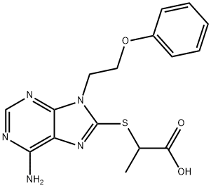 2-([6-AMINO-9-(2-PHENOXYETHYL)-9H-PURIN-8-YL]THIO)PROPANOIC ACID Struktur