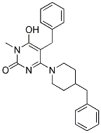 5-BENZYL-4-(4-BENZYL-PIPERIDIN-1-YL)-6-HYDROXY-1-METHYL-1H-PYRIMIDIN-2-ONE Struktur