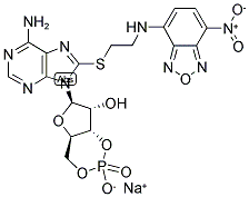 8-(2-[7-NITRO-4-BENZOFURAZANYL]AMINOETHYLTHIO) ADENOSINE-3',5'-CYCLIC MONOPHOSPHATE SODIUM SALT Struktur