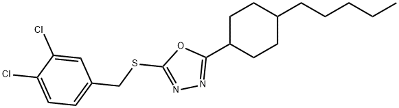 2-[(3,4-DICHLOROBENZYL)SULFANYL]-5-(4-PENTYLCYCLOHEXYL)-1,3,4-OXADIAZOLE Struktur