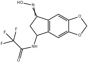 2,2,2-TRIFLUORO-N-[5-(HYDROXYIMINO)-6,7-DIHYDRO-5H-INDENO[5,6-D][1,3]DIOXOL-7-YL]ACETAMIDE Struktur