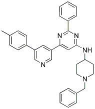 (1-BENZYL-PIPERIDIN-4-YL)-[2-PHENYL-6-(5-P-TOLYL-PYRIDIN-3-YL)-PYRIMIDIN-4-YL]-AMINE Struktur