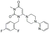 1-(2,4-DIFLUORO-BENZYL)-3-METHYL-6-(4-PYRIDIN-2-YL-PIPERAZIN-1-YL)-1H-PYRIMIDINE-2,4-DIONE Struktur