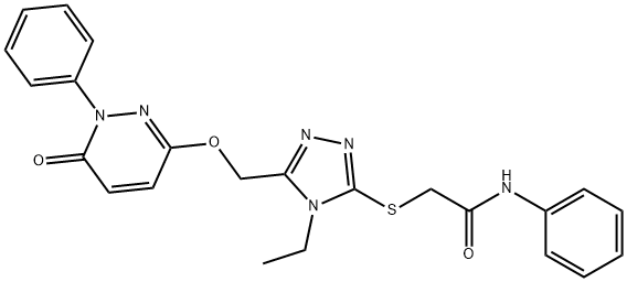 2-[(4-ETHYL-5-([(6-OXO-1-PHENYL-1,6-DIHYDRO-3-PYRIDAZINYL)OXY]METHYL)-4H-1,2,4-TRIAZOL-3-YL)SULFANYL]-N-PHENYLACETAMIDE Struktur