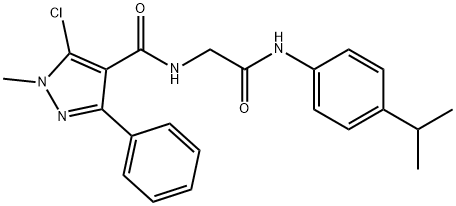 5-CHLORO-N-[2-(4-ISOPROPYLANILINO)-2-OXOETHYL]-1-METHYL-3-PHENYL-1H-PYRAZOLE-4-CARBOXAMIDE Struktur