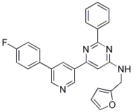 (6-[5-(4-FLUORO-PHENYL)-PYRIDIN-3-YL]-2-PHENYL-PYRIMIDIN-4-YL)-FURAN-2-YLMETHYL-AMINE Struktur