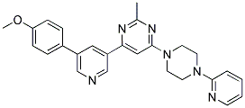 4-[5-(4-METHOXY-PHENYL)-PYRIDIN-3-YL]-2-METHYL-6-(4-PYRIDIN-2-YL-PIPERAZIN-1-YL)-PYRIMIDINE Struktur