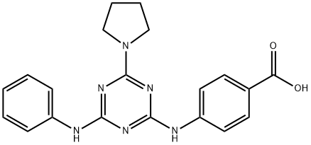 4-[(4-ANILINO-6-PYRROLIDIN-1-YL-1,3,5-TRIAZIN-2-YL)AMINO]BENZOIC ACID Struktur