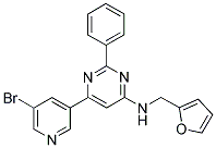 6-(5-BROMOPYRIDIN-3-YL)-N-(2-FURYLMETHYL)-2-PHENYLPYRIMIDIN-4-AMINE Struktur