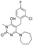 4-AZEPAN-1-YL-5-(2-CHLORO-4-FLUOROBENZYL)-6-HYDROXY-1-METHYLPYRIMIDIN-2(1H)-ONE Struktur