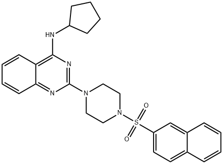 N-CYCLOPENTYL-2-(4-(NAPHTHALEN-2-YLSULFONYL)PIPERAZIN-1-YL)QUINAZOLIN-4-AMINE Struktur