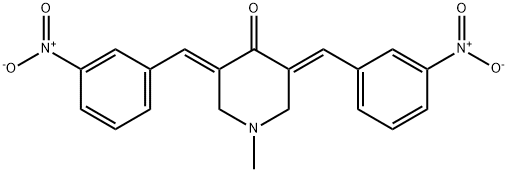 1-METHYL-3,5-BIS[(3-NITROPHENYL)METHYLENE]TETRAHYDRO-4(1H)-PYRIDINONE Struktur