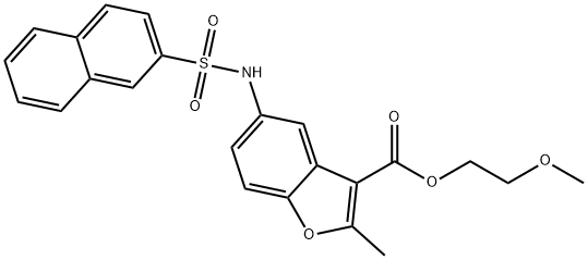 2-METHOXYETHYL 2-METHYL-5-(NAPHTHALENE-2-SULFONAMIDO)BENZOFURAN-3-CARBOXYLATE Struktur