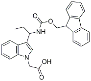 [3-([ETHYL-FMOC-AMINO]-METHYL)-INDOL-1-YL]-ACETIC ACID Struktur