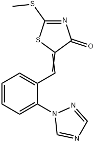 2-(METHYLSULFANYL)-5-((Z)-[2-(1H-1,2,4-TRIAZOL-1-YL)PHENYL]METHYLIDENE)-1,3-THIAZOL-4-ONE Struktur