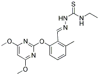 N-[1-AZA-2-[2-[(4,6-DIMETHOXYPYRIMIDIN-2-YL)OXY]-6-METHYLPHENYL]ETHENYL]-N'-ETHYLTHIOUREA Struktur