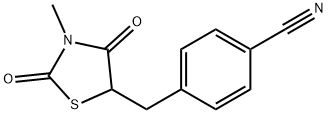 4-[(3-METHYL-2,4-DIOXO-1,3-THIAZOLAN-5-YL)METHYL]BENZENECARBONITRILE Struktur