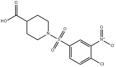 1-[(4-CHLORO-3-NITROPHENYL)SULFONYL]-4-PIPERIDINECARBOXYLIC ACID Struktur