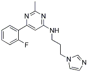 6-(2-FLUOROPHENYL)-N-[3-(1H-IMIDAZOL-1-YL)PROPYL]-2-METHYLPYRIMIDIN-4-AMINE Struktur