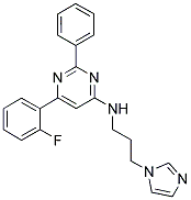 6-(2-FLUOROPHENYL)-N-[3-(1H-IMIDAZOL-1-YL)PROPYL]-2-PHENYLPYRIMIDIN-4-AMINE Struktur