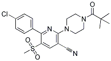 1-[6-(4-CHLOROPHENYL)-3-CYANO-5-(METHYLSULFONYL)PYRIDIN-2-YL]-4-(2,2-DIMETHYLPROPANOYL)PIPERAZINE