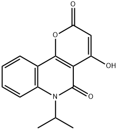 4-HYDROXY-6-ISOPROPYL-2H-PYRANO[3,2-C]QUINOLINE-2,5(6H)-DIONE Struktur