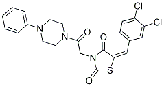 (5E)-5-(3,4-DICHLOROBENZYLIDENE)-3-[2-OXO-2-(4-PHENYLPIPERAZIN-1-YL)ETHYL]-1,3-THIAZOLIDINE-2,4-DIONE Struktur