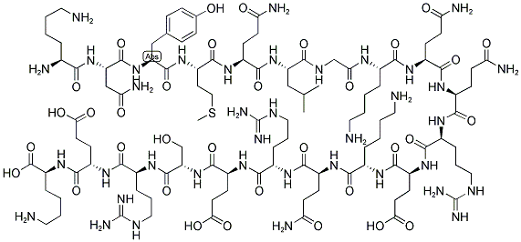 H-LYS-ASN-TYR-MET-GLN-LEU-GLY-LYS-GLN-GLN-ARG-GLU-LYS-GLN-ARG-GLU-SER-ARG-GLU-LYS-OH Struktur