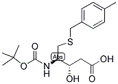 BOC-(3S,4R)-4-AMINO-3-HYDROXY-5-(4'-METHYLBENZYL)THIOPENTANOIC ACID Struktur