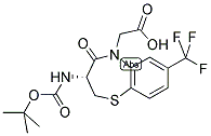 (R)-3-BOC-AMINO-5(CARBOXYMETHYL)-2,3-DIHYDRO-7-TRIFLUOROMETHYL-1,5-BENZOTHIAZEPIN-4(5H)-ONE Struktur