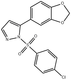 5-(1,3-BENZODIOXOL-5-YL)-1-[(4-CHLOROPHENYL)SULFONYL]-1H-PYRAZOLE Struktur