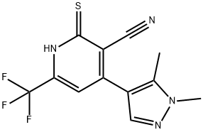 4-(1,5-DIMETHYL-1H-PYRAZOL-4-YL)-2-MERCAPTO-6-TRIFLUOROMETHYL-NICOTINONITRILE Struktur