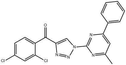 (2,4-DICHLOROPHENYL)[1-(4-METHYL-6-PHENYL-2-PYRIMIDINYL)-1H-1,2,3-TRIAZOL-4-YL]METHANONE Struktur