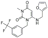 6-[(2-FURYLMETHYL)AMINO]-3-METHYL-1-[3-(TRIFLUOROMETHYL)BENZYL]PYRIMIDINE-2,4(1H,3H)-DIONE Struktur