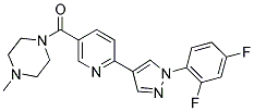 1-((6-[1-(2,4-DIFLUOROPHENYL)-1H-PYRAZOL-4-YL]PYRIDIN-3-YL)CARBONYL)-4-METHYLPIPERAZINE Struktur