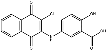 5-[(3-CHLORO-1,4-DIOXO-1,4-DIHYDRO-2-NAPHTHALENYL)AMINO]-2-HYDROXYBENZENECARBOXYLIC ACID Struktur