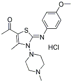 1-[2-[(4-METHOXYPHENYL)IMINO]-4-METHYL-3-(4-METHYL-1-PIPERAZINYL)-1,3-THIAZOL-5(3H)-YL]-1-ETHANONE HYDROCHLORIDE Struktur