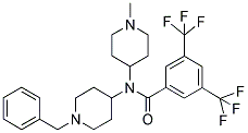 N-(1-BENZYLPIPERIDIN-4-YL)-3,5-BIS(TRIFLUOROMETHYL)-N-(1-METHYLPIPERIDIN-4-YL)BENZAMIDE Struktur