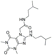 N-ISOPENTYL-2-(8-(ISOPENTYLAMINO)-1,3-DIMETHYL-2,6-DIOXO-1,2,3,6-TETRAHYDROPURIN-7-YL)ACETAMIDE Struktur