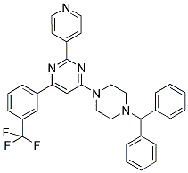 4-(4-BENZHYDRYL-PIPERAZIN-1-YL)-2-PYRIDIN-4-YL-6-(3-TRIFLUOROMETHYL-PHENYL)-PYRIMIDINE Struktur