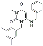 6-(BENZYLAMINO)-1-(3,5-DIMETHYLBENZYL)-3-METHYLPYRIMIDINE-2,4(1H,3H)-DIONE Struktur