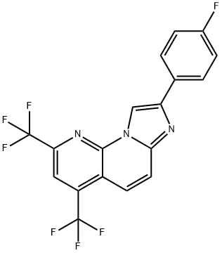 8-(4-FLUOROPHENYL)-2,4-BIS(TRIFLUOROMETHYL)IMIDAZO[1,2-A][1,8]NAPHTHYRIDINE Struktur