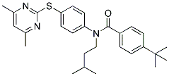 4-(TERT-BUTYL)-N-[4-[(4,6-DIMETHYLPYRIMIDIN-2-YL)THIO]PHENYL]-N-(3-METHYLBUTYL)BENZAMIDE Struktur