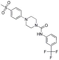 4-[4-(METHYLSULFONYL)PHENYL]-N-[3-(TRIFLUOROMETHYL)PHENYL]PIPERAZINE-1-CARBOXAMIDE Struktur