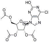 6-CHLORO-2-HYDROXY-9-(2',3',5'-TRI-O-ACETYL-BETA-D-RIBOFURANOSYL)PURINE Struktur